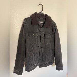 Black Denim Jacket with Sherpa Collar